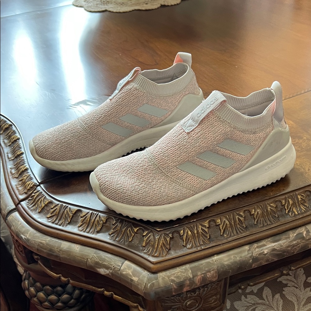 Adidas Women’s Pink Slip-On Knit Athletic Sneakers